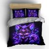 Magical Purple Fox Design Bedding Duvet Cover Set  (1*Duvet Cover 2*Pillowcases, Without Duvet Insert)