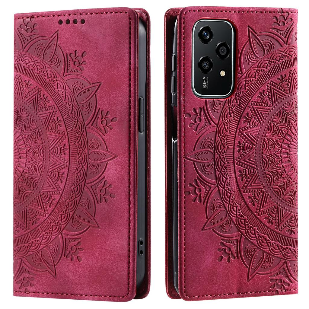 For Honor 200 Lite Case Wallet PU Leather Magnetic Absorption Mandala Floral Phone Cover
