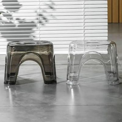 Sgabello da Bagno Antiscivolo Trasparente Sgabello per Cambiare Scarpe Toilette Basso in Plastica Addensata per Bagno Comodino