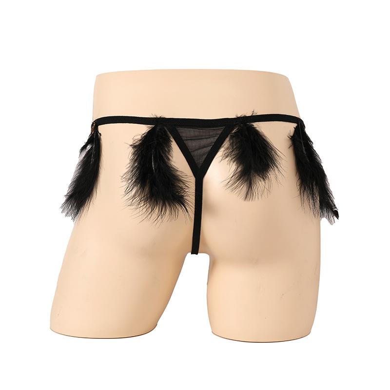 Exclusive for Men's Erotic Underwear, Feather Hollowed-out Free Thong Men, Sexy Men's Erotic Underwear