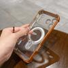 Magnetic Plating Matte Bracket Stand Clear Case For iPhone 17 Air 16 15 14 13 Pro Max Plus Shockproof Lens Protect Cover