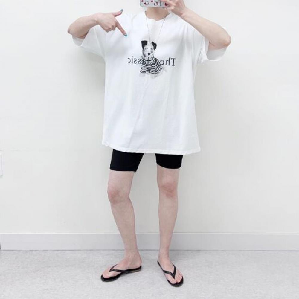 Mizqz Classic Puppy PrinTing Oversized Long T shirT 3col