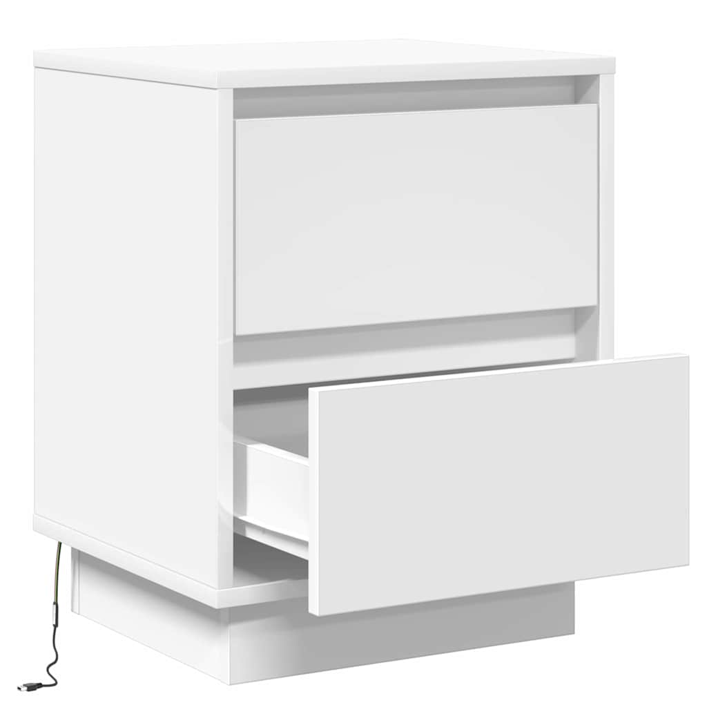 Nightstand Set of 2 White 39 x 34.5 x 50 cm Particleboard