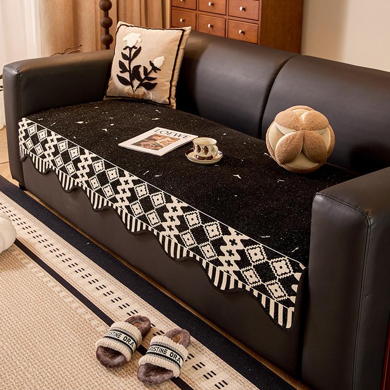 Special-Shaped Sofa Cushion  New Four-Season Universal Leather Sofa Seat Cushion Advanced Sense Fixed Non-Slip Cover Cover Cloth