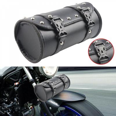 Waterproof Leather Motorcycle Saddlebags Durable Tool Bag Storage Pouch for Harley Sportster Touring Softail - Motorcycle