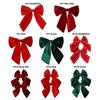 1/2PCS Red Christmas Decorative Bowknot DIY Accessories Big Size Xmas Tree Hanging Bowknot Showwindow Ornament Flannel
