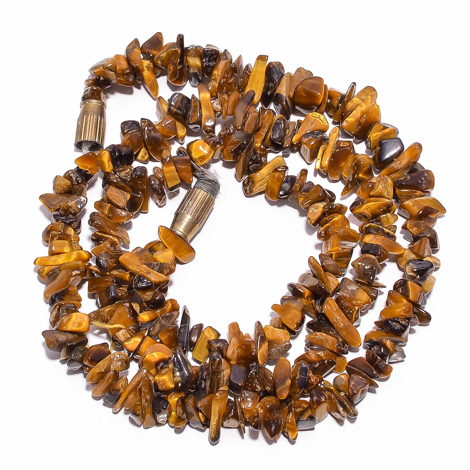 

Natural Tiger Eye Gemstone Uncut Smooth Beads Necklace 5-9 mm 18 UB-7907 UB-7907
