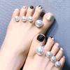 8pcs Pearl & Diamond Shape Toe Separators, Silicone Finger Spacers for Pedicure Manicure Nail Care Tools
