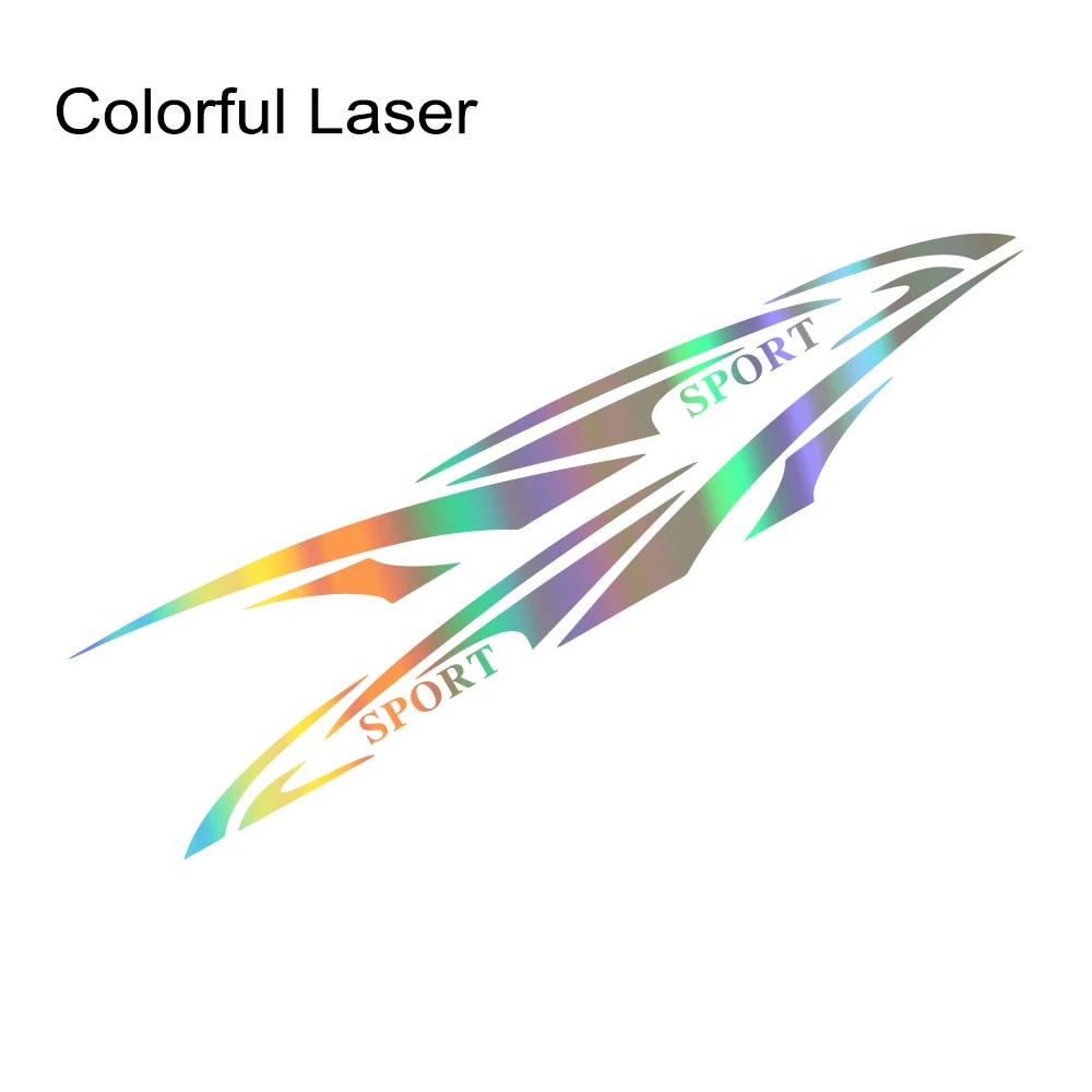2PCS Sports Style Racing Car Side Skirt Stickers Fish Fin Pattern Car Vinyl Decal Self-Adhesive Auto Body Decoration Accessories