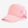Mesh Trendy Versatile Two-tone Plaid Trucker Hat Casual Lightweight Breathable Outdoor Baseball Cap