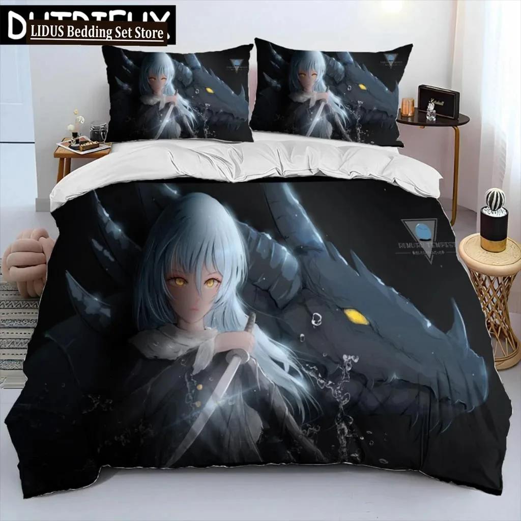 I Got Reincarnated As A Slime Anime Comforter Bedding SetDuvet Cover Bed Set Quilt Cover Pillowcaseking Queen Size Bedding Set