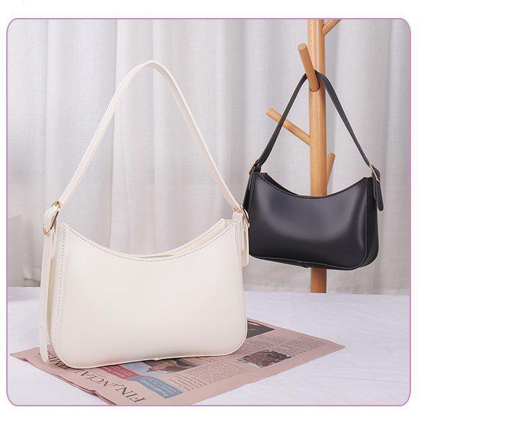 Trendy DIY Solid Color Single Shoulder Retro PU Women's Bag