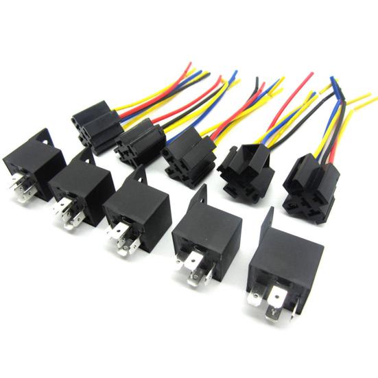 DC 12V Auto SPDT Automotive Relais 5 Pin 5 Drähte mit Kabelbaumsockel 30/40 Amp
