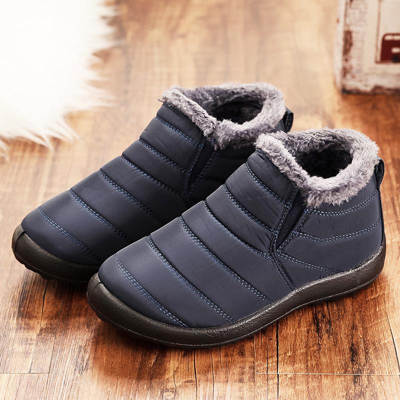 Snow Boots Woman Solid Ladies Shoes Slip On Shoes Women Black Ankle Boots Waterproof Couple Soft Botas Mujer Boots Women
