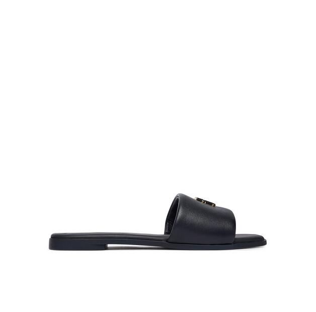 Tommy Hilfiger Th Logo Hardware Leather Mule Slippers
