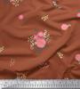Soimoi Japan Crepe Satin Fabric Leaves,Aster & Camellia Flower Printed Craft Fabric by the Metre 42 Inch