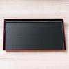 42cm Rectangular Tray in Black or Lacquerware Made in Japan J-kitchens Cloth-Weave (Tray) Red, Non-Slip, (ABS Resin),