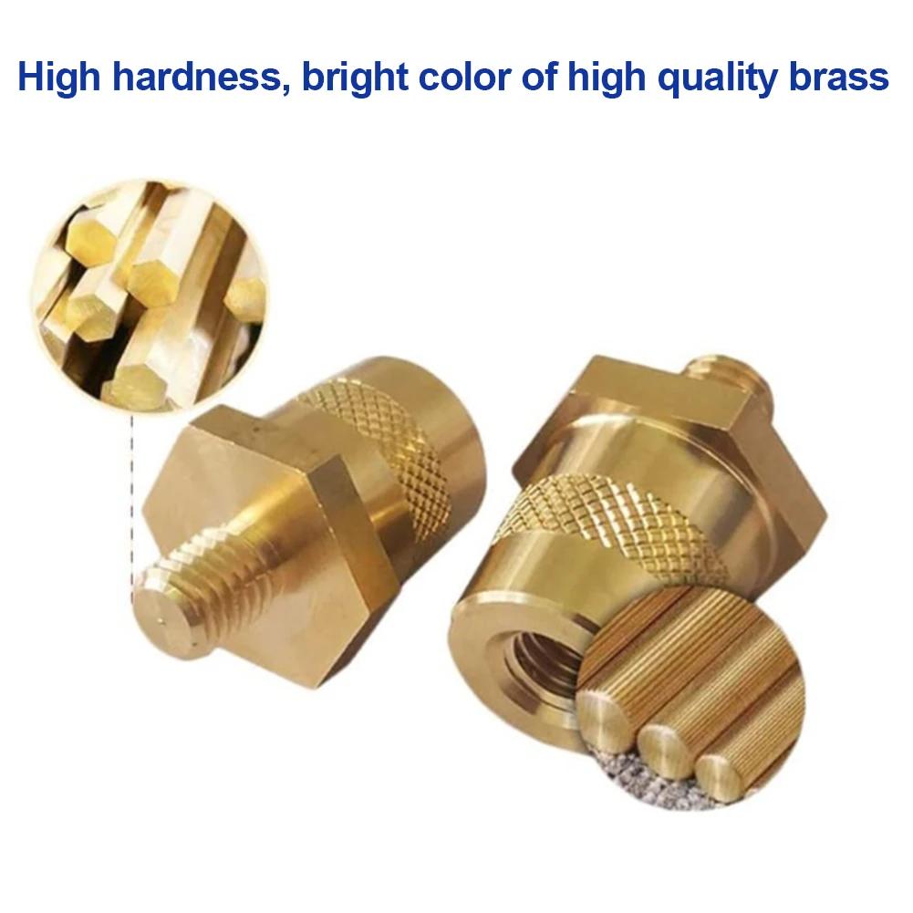 2PCS Battery Pole Adapter Brass Battery Terminal Connector M6 Thread Positive Negative Battery Post Connector Terminal Adapter