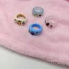 Cute Retro Rhinestone Resin Acrylic Jelly Ring for Women - Personality Finger Jewelry