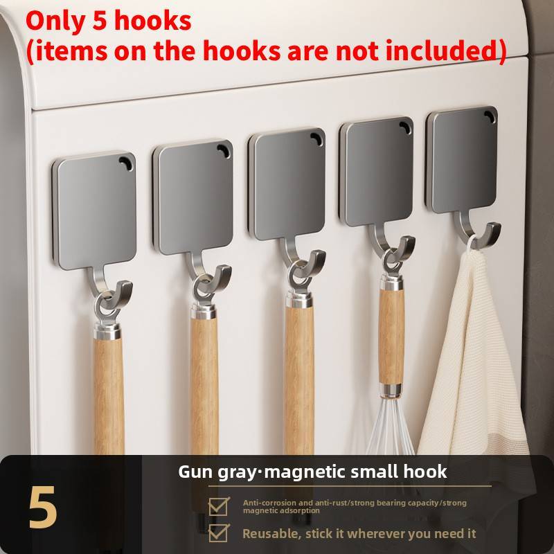 Magnetic Suction Hook Set For Kitchen Refrigerator No Drilling Multipurpose Organizer For Home Use