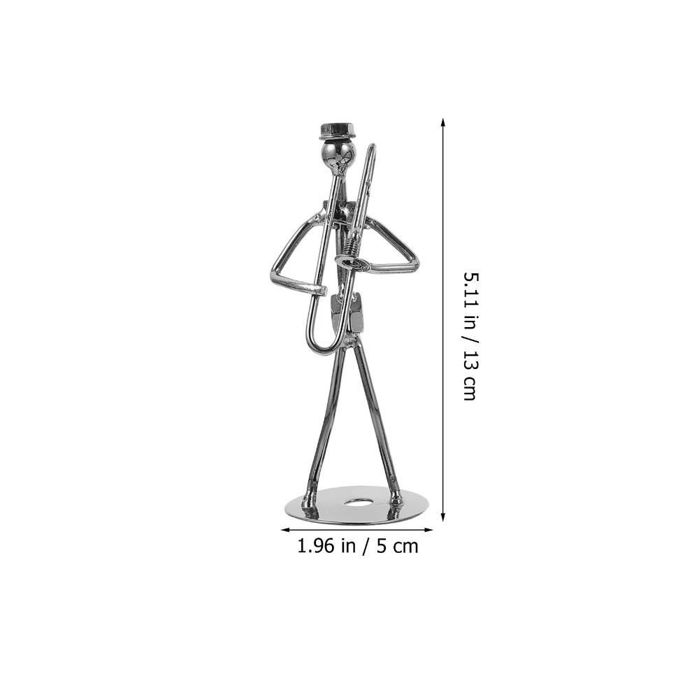 Metal Guitar Player Statue Violin Band Man Model Classical Guitar Decoration  Home Decor Scene