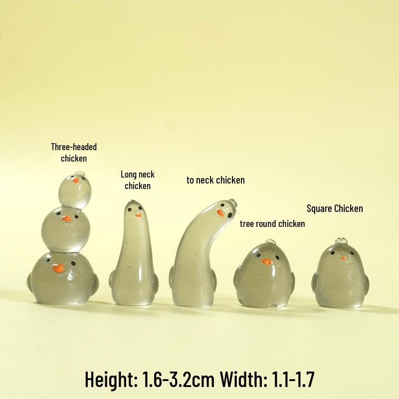 Illuminated DIY Resin Car Interior Decorations - Cartoon Chicken Ornaments