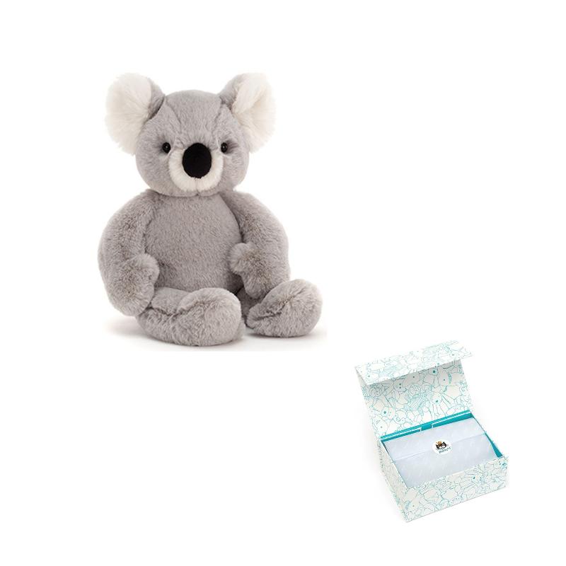 

JELLYCAT Jungle Animals SCRUMPTIOUS Benjamin Koala Wombats Pacifying Grey Doll Plush Figure 24cm High Small Size 24cm серый
