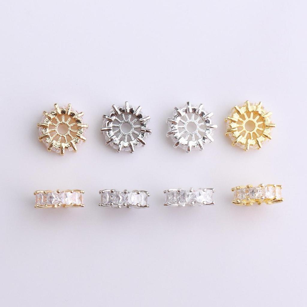 14K Gold Filled Zircon Diamond Ring Spacers for DIY Jewelry & Bracelet Accessories