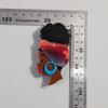 New Acrylic African Lady Brooches Lapel Pins for Women Colorful Hairband Black Girls Figure Brooch Badges Jewelry Accessories