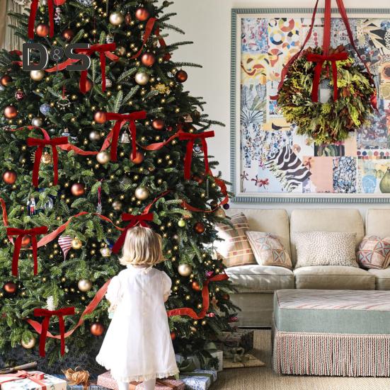 12 funde de catifea de Crăciun fundite de catifea cu panglică roșie cu cravate aurii pentru decorarea ghirlandei coroanei de pom de Crăciun