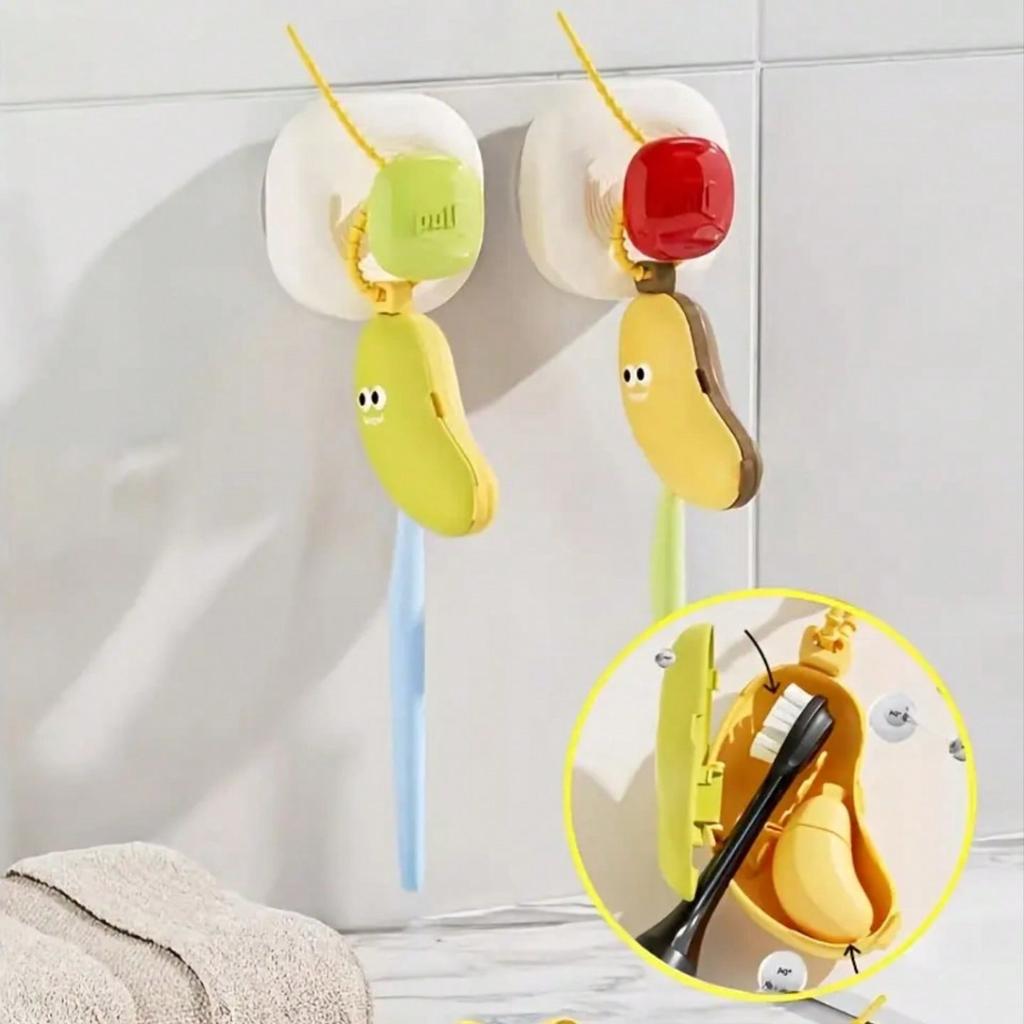 1/2PCS Cute Banana Toothbrush Storage Travel Toothpaste Box Toothbrush Dustproof 2-in-1 Toothbrush And Toothpaste Organizer
