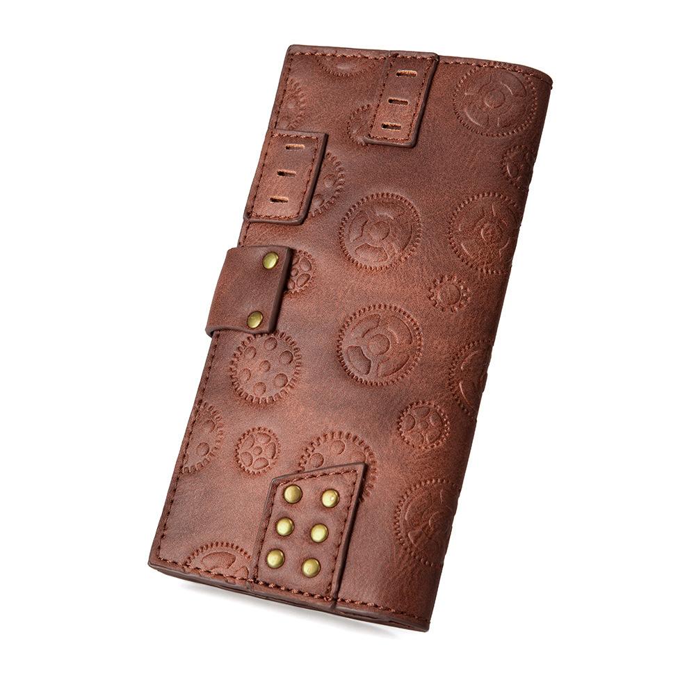 Steampunk Women's Long Wallet, Industrial Retro Style Hand-held Wallet, Women's Hand-held Bag Wallet
