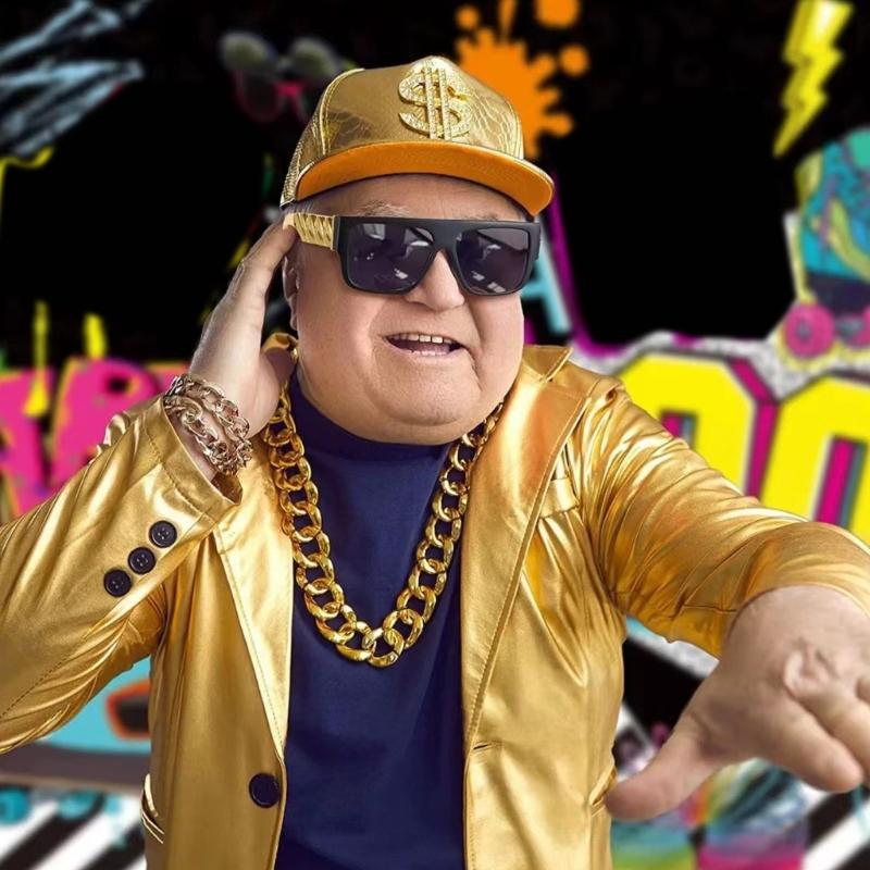 Cosplay-Brille mit goldener Kettenhalskette Cosplay-Kostümzubehör für Männer Frauen Halloween Cosplay-Party