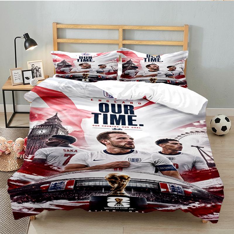 3PCS Football Player Kane  Bedding set,Ideal for1pc Duvet Cover And 2pcs Pillowcases Perfect for Christmas gift,Ideal for Bedroom, Dormitory
