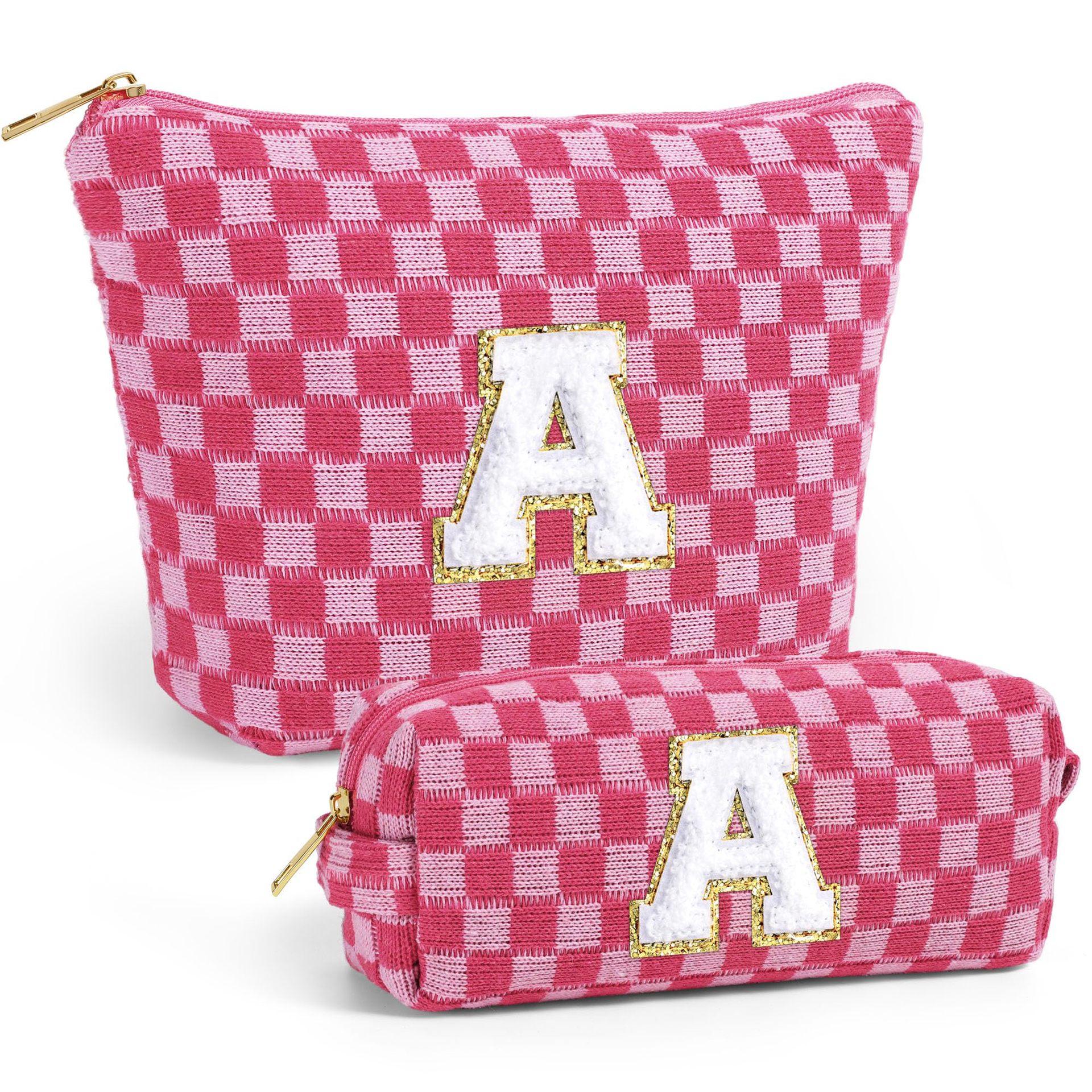 

Checkerboard letter cosmetic bag large-capacity storage bag toiletry clutch bag