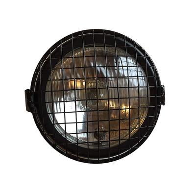 Karun Universal Headlight with Guard Vintage Motorcycle Black (Type 1 Clear Lens)