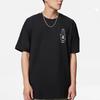 Li-Ning Summer Party Twisted Letter Print Round Neck Loose Short Sleeve T-Shirt Unisex Tops Black AHSSB09-3