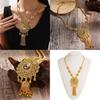 Collier Pendentif Style Tribal Indien en Alliage Doré Avec Motif Fleur en Cristal Pour Femmes