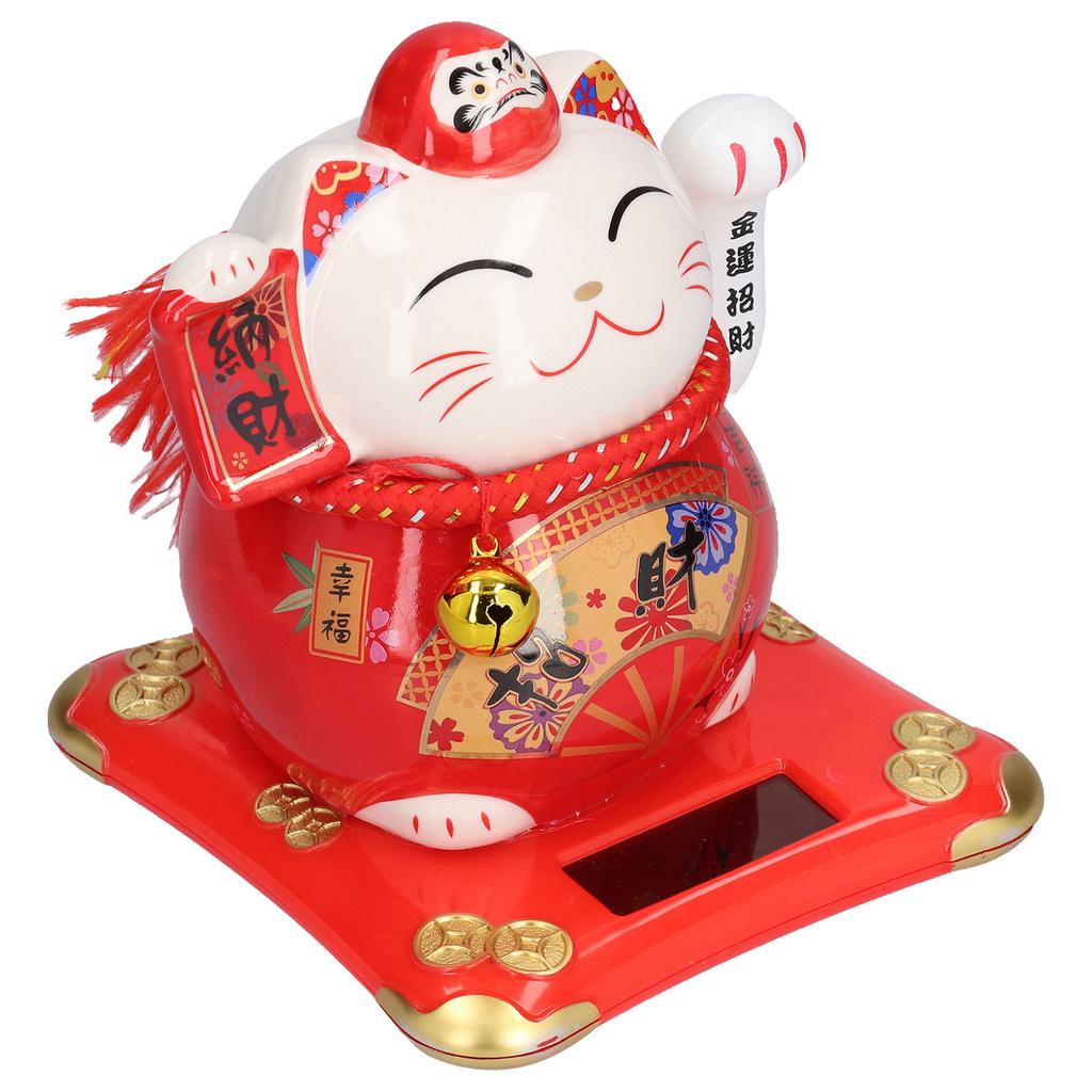 6in Fortune Cat Ceramic Waving Lucky Cat Ornament Home Decoration for Bedroom Car OfficeType 1