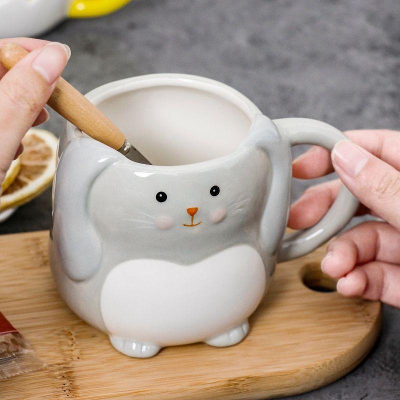 Tazza in stile cartone animato con pollo, per acqua potabile, latte, caffè, simpatico coniglio, tazze per la colazione, regalo per gli amici