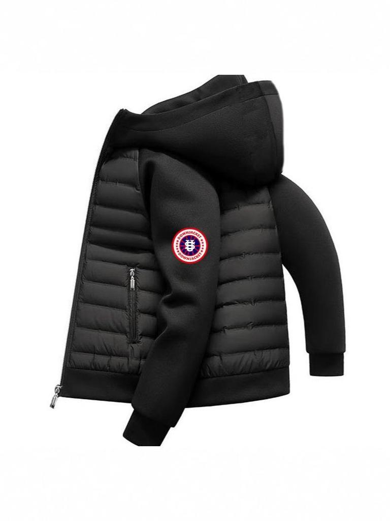 Giacca Casual Leggera Versatile da Uomo con Cappuccio in Cotone con Logo Rotondo USA - Edizione Inverno 2024