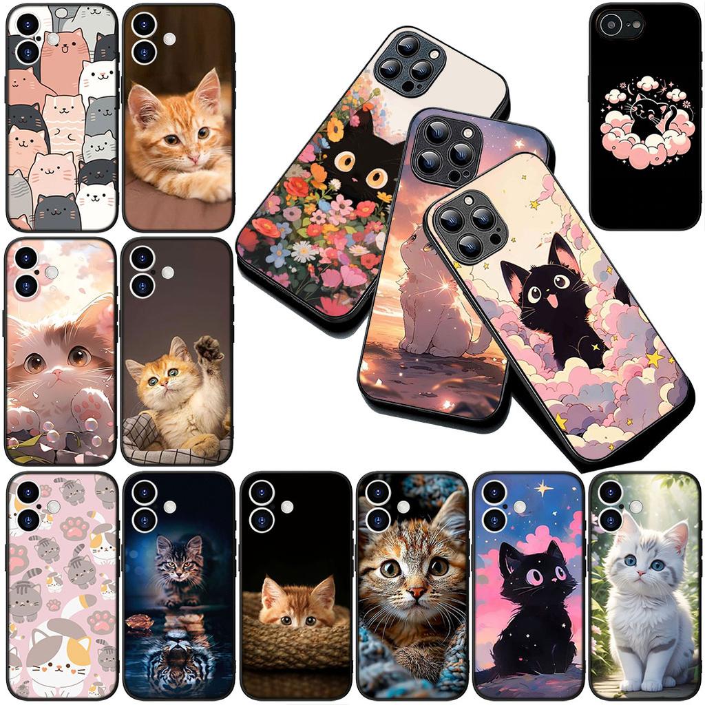 Cover for Samsung Galaxy S10 S8 S9 Plus A33 A34 A31 70 A71 A72 Note 20 9 8 S10E Casing Phone Case Cartoon Cat Meow Kitten