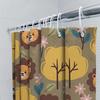 Animal Cartoon Shower Curtain Set Decorative Bath Tubs Waterproof Printing Polyester Fabric Kids Bathroom Accessories Yellow Pin