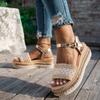 Sommer Damen vielseitige Mode Muffin dicke Sohle mit Sandalen neue Nische neue chinesische Sandalen