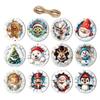 Christmas Wooden Ornaments Cute Snowman Santa Reindeer Penguin Christmas Tree Ornament for Xmas Home Holiday Party Supplies