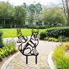 Metal Dog Garden Statue, Outdoor Yard Art Dog Silhouette Decoration Black Garden Stake for Yard Garden Lawn