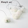 5pcs White Plush Cat Toy Replaces Head Cat Teasing Stick Teasing Interactive Wand Pet Toy