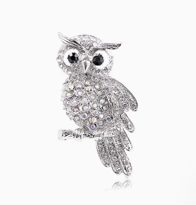Fashion Owl Golden Pin, Women's Anti-exposure Buttons, Fixed Clothes Collar Accessories, Wedding Party Gifts