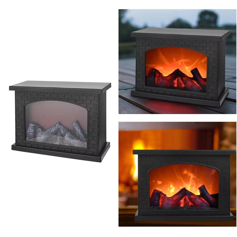 

Fireplace Flame Light Charcoal Style LED Table Lamp Warm Ambient Lighting for Holiday Winter Party Home Decor