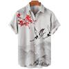 Summer Men's Floral Chinese Style Shirt Short Sleeve Hawaiian Shirts For Men Plus Size Quick Dry Tops Tee Shirt